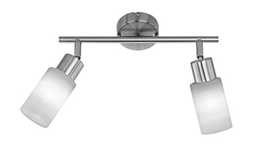 Trio Leuchten LED Strahler Jones 871410207, Metall Nickel matt, Glas weiß gewischt, 2x 4 Watt im Sale